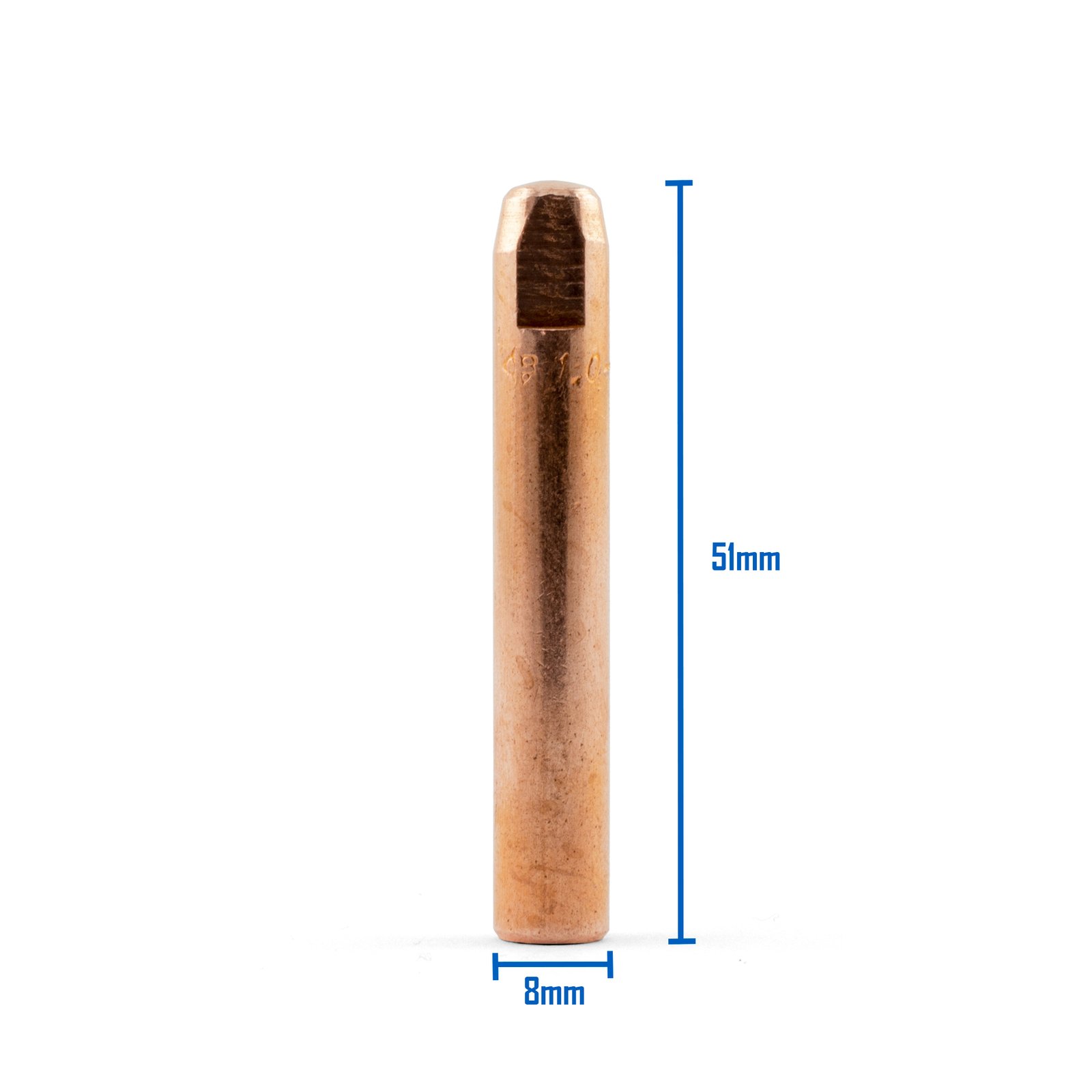 Bernard Style MIG Contact Tips 1.6mm - 10 Pack - Long 51mm