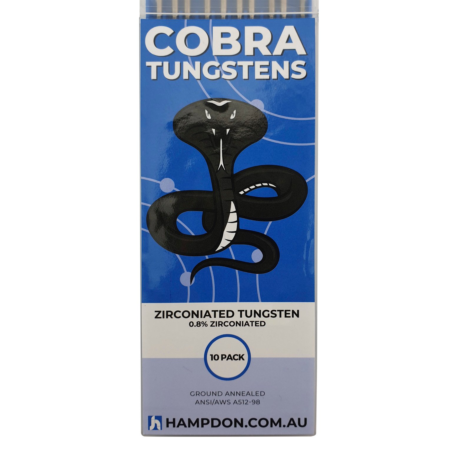 1.6mm Zirconiated TIG Tungsten Electrodes 10pk White Tip