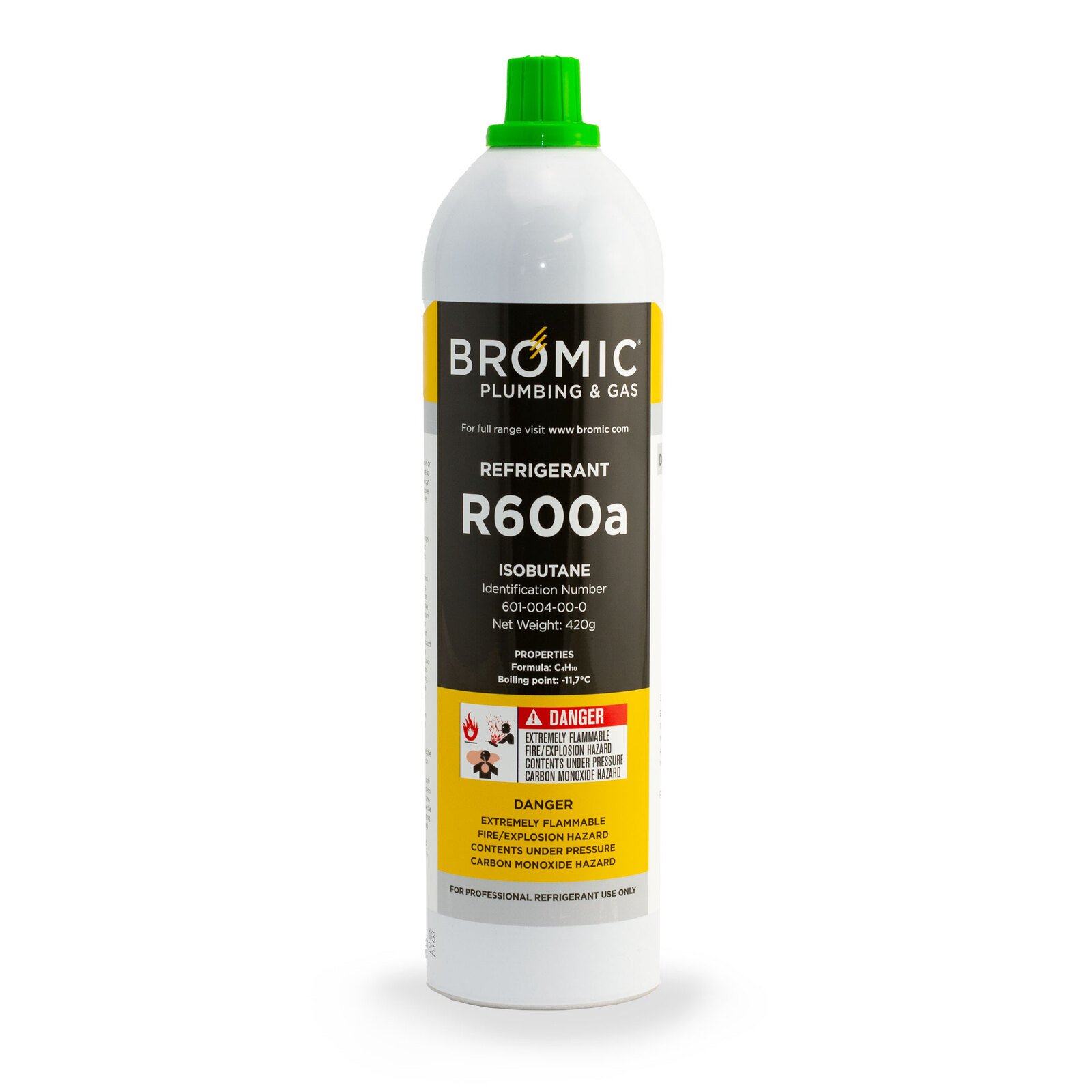 12x Bromic R600a Isobutane Disposable Refrigerant Gas Cylinder - 420g