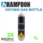 2 x Bromic 1 litre Disposable Oxygen Gas Bottle - 12mm Thread - 400300 - Made in Italy - Image 6