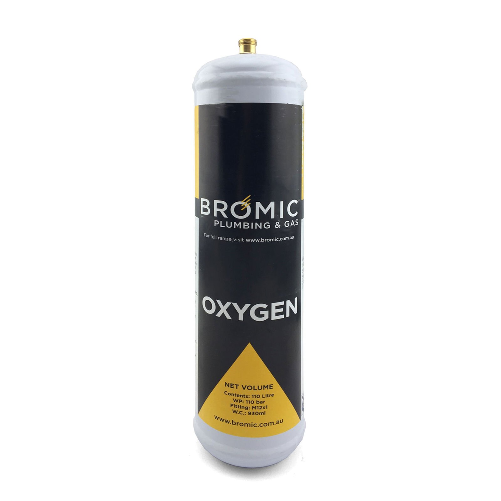 Bromic 2x1L Pure Oxygen Disposable Gas Bottle Combo Italy