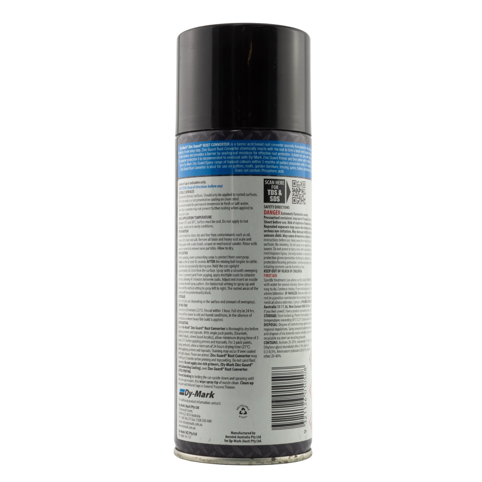 Dymark Zinc Guard Rust Converter Primer and Sealer - Matt Black
