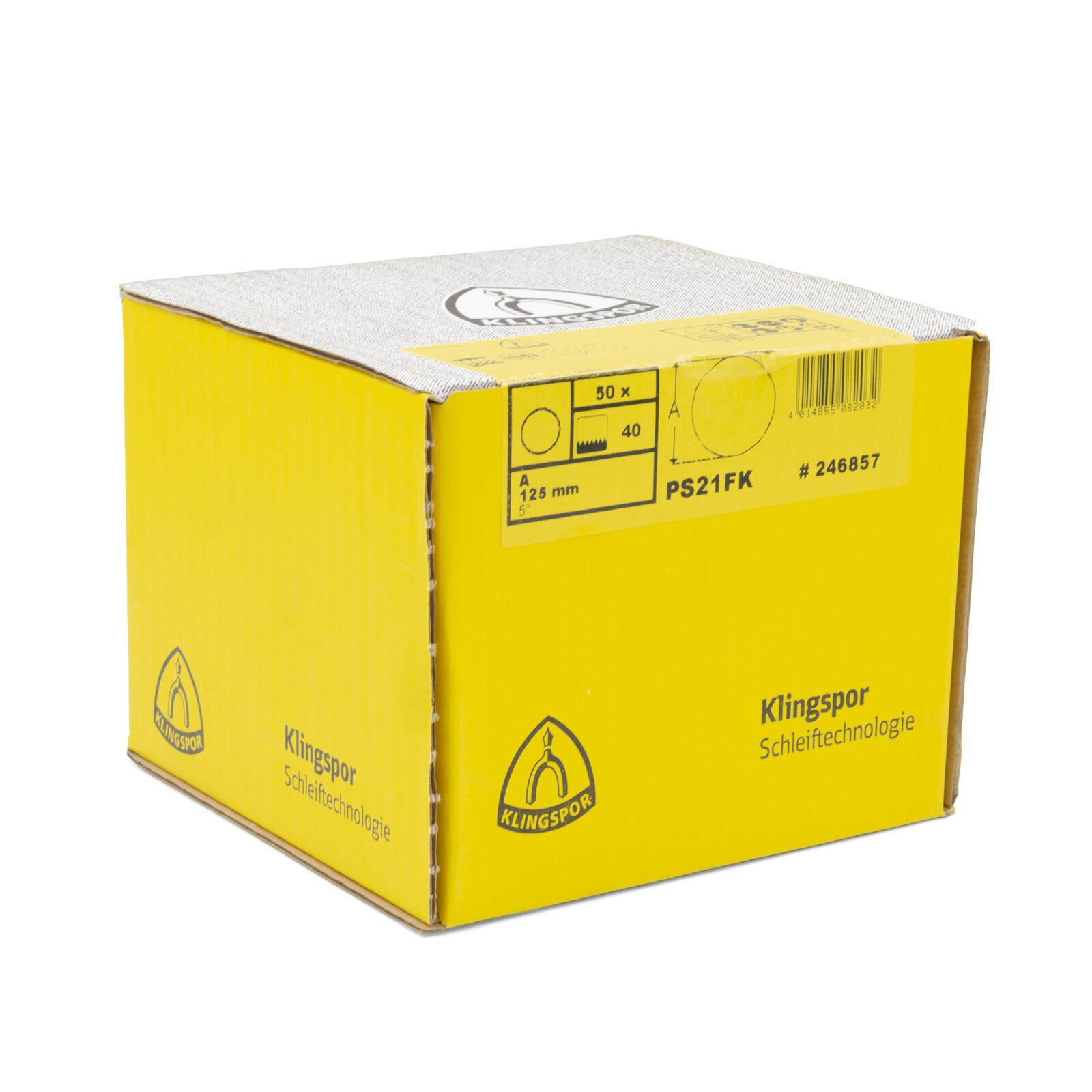 Klingspor 125mm Velcro Backing Sanding Disc Pad PS 21 FK 5" 40 Grit - No Dust Holes - 50 Each