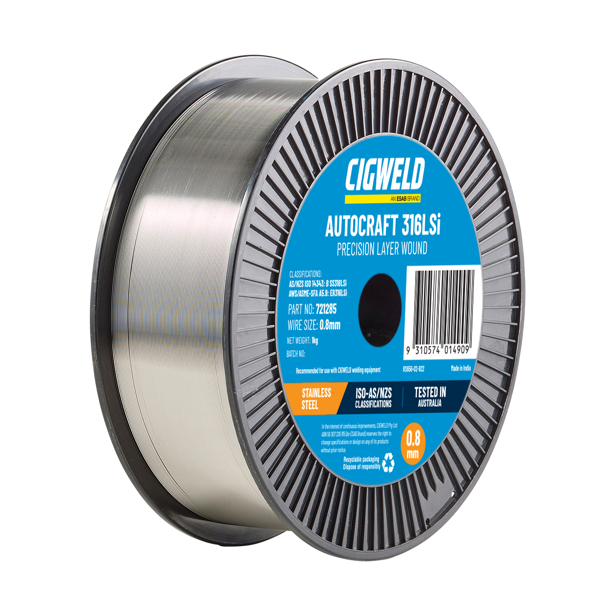 15kg - 1.2mm ER316LSi Stainless Steel MIG Welding Wire Cigweld - 721287