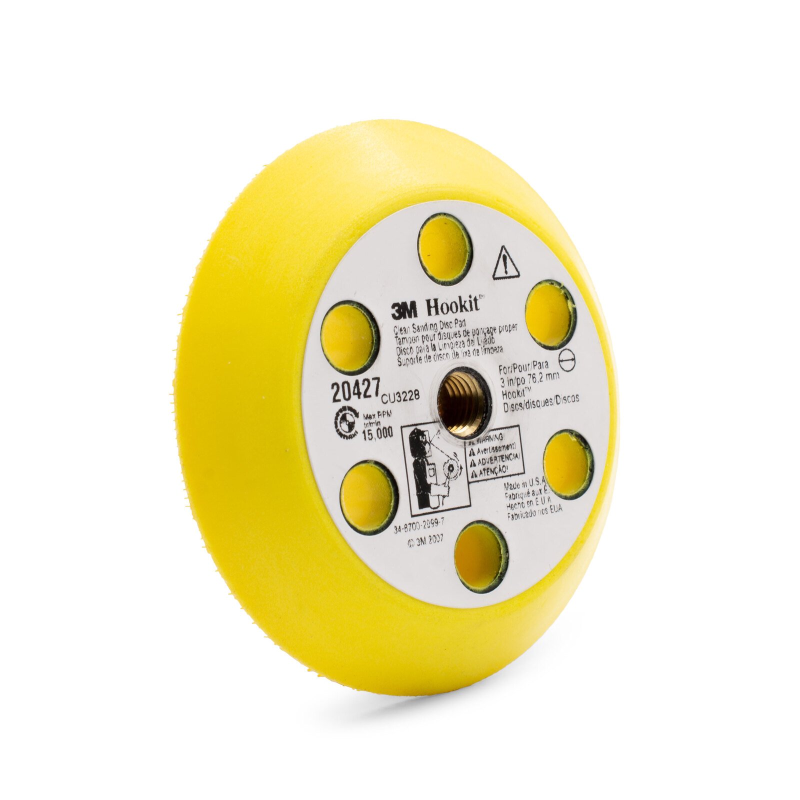 3M (20427) Hookit 76mm Backing Pad Disc Pad Kit for Sand & Dust Extraction 75mm - 2 Each