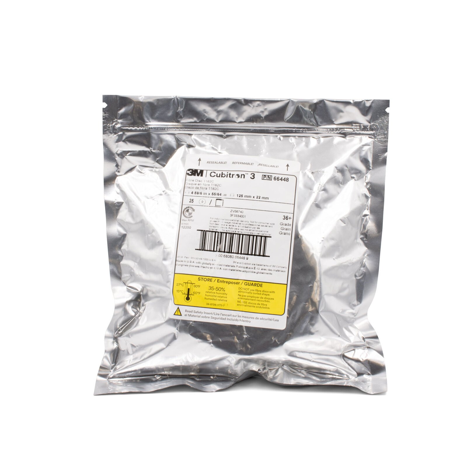 3M Cubitron 3 125mm / 5" 36 Fibre Disc 1182C 492EQ 66448 – 100 Pack