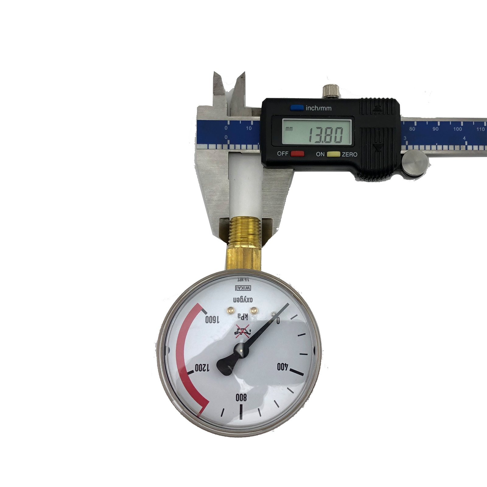 Harris 0-1600KPA Oxygen Gauge to suit 800 Series with 1/4NPT