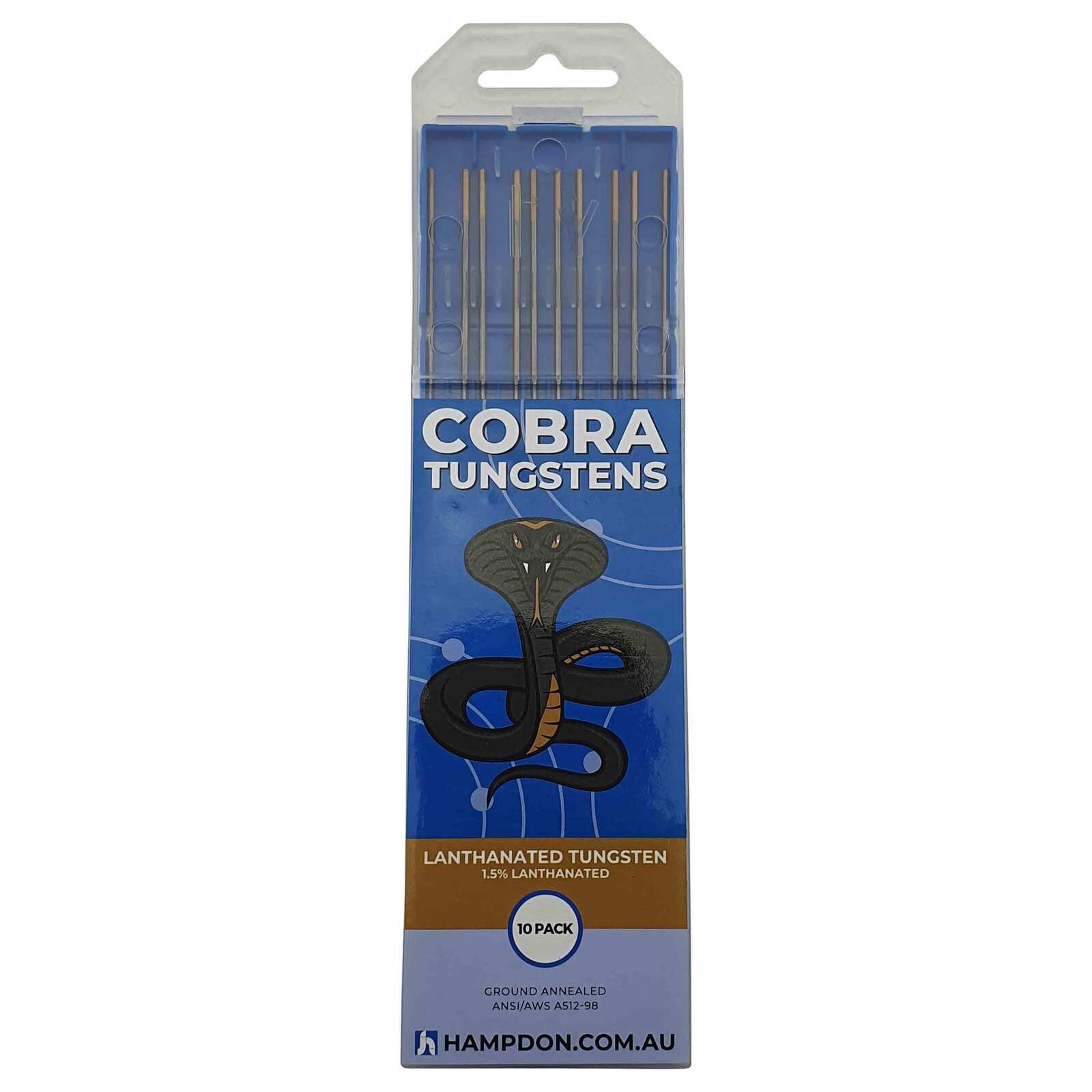 2.4mm 1.5% Lanthanated TIG Tungsten Electrodes 10 Each - Gold Tip