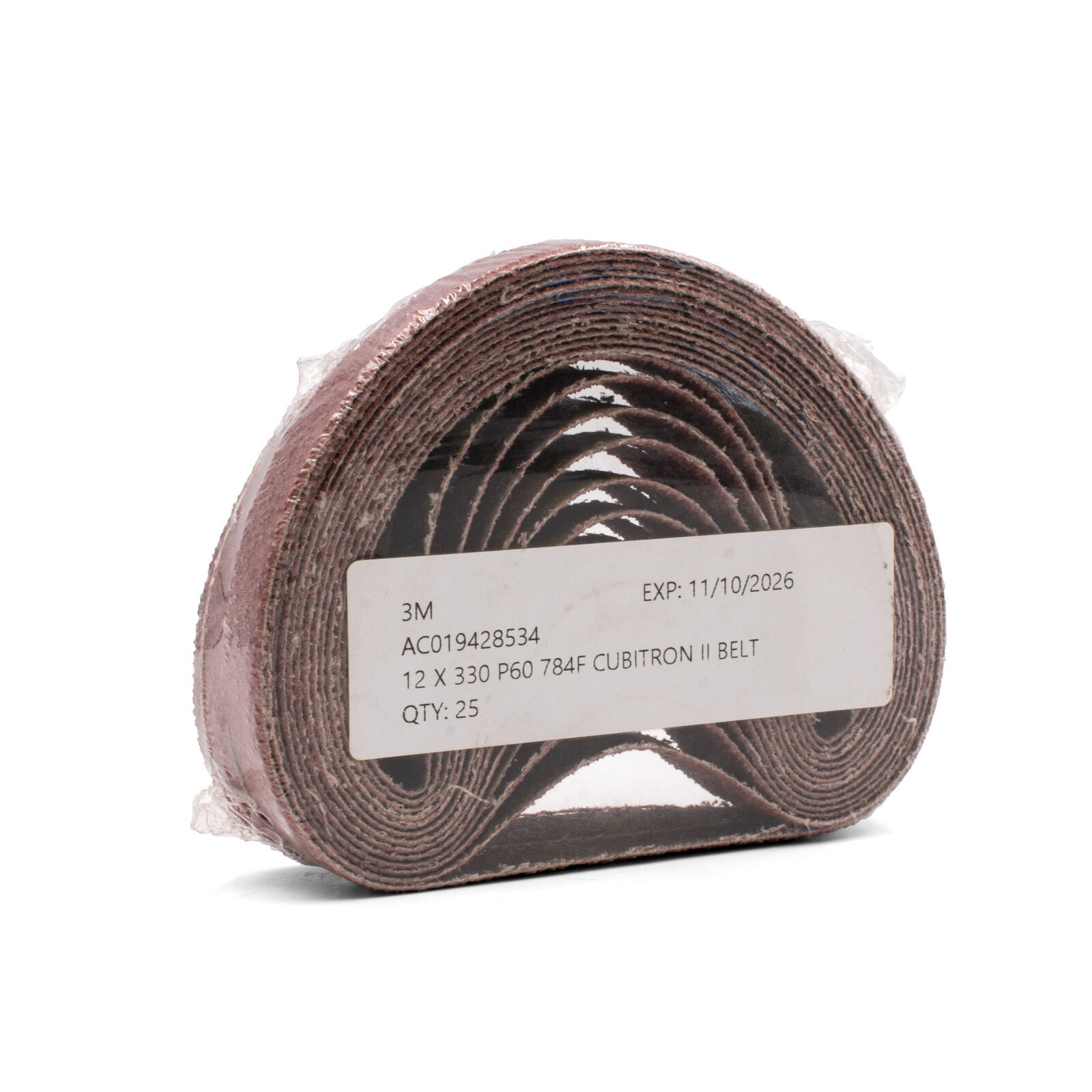 3M Cubitron 2 II 60 Grit 12mm x 330mm 784F Belt - 25 Each