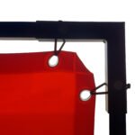 1.8 x 1.8m Red Welding Curtain / Screen and Frame Combo