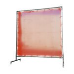 1.8 x 1.8m Red Welding Curtain / Screen and Frame Combo - Image 4
