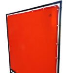 1.8 x 1.8m Red Welding Curtain / Screen and Frame Combo - Image 5