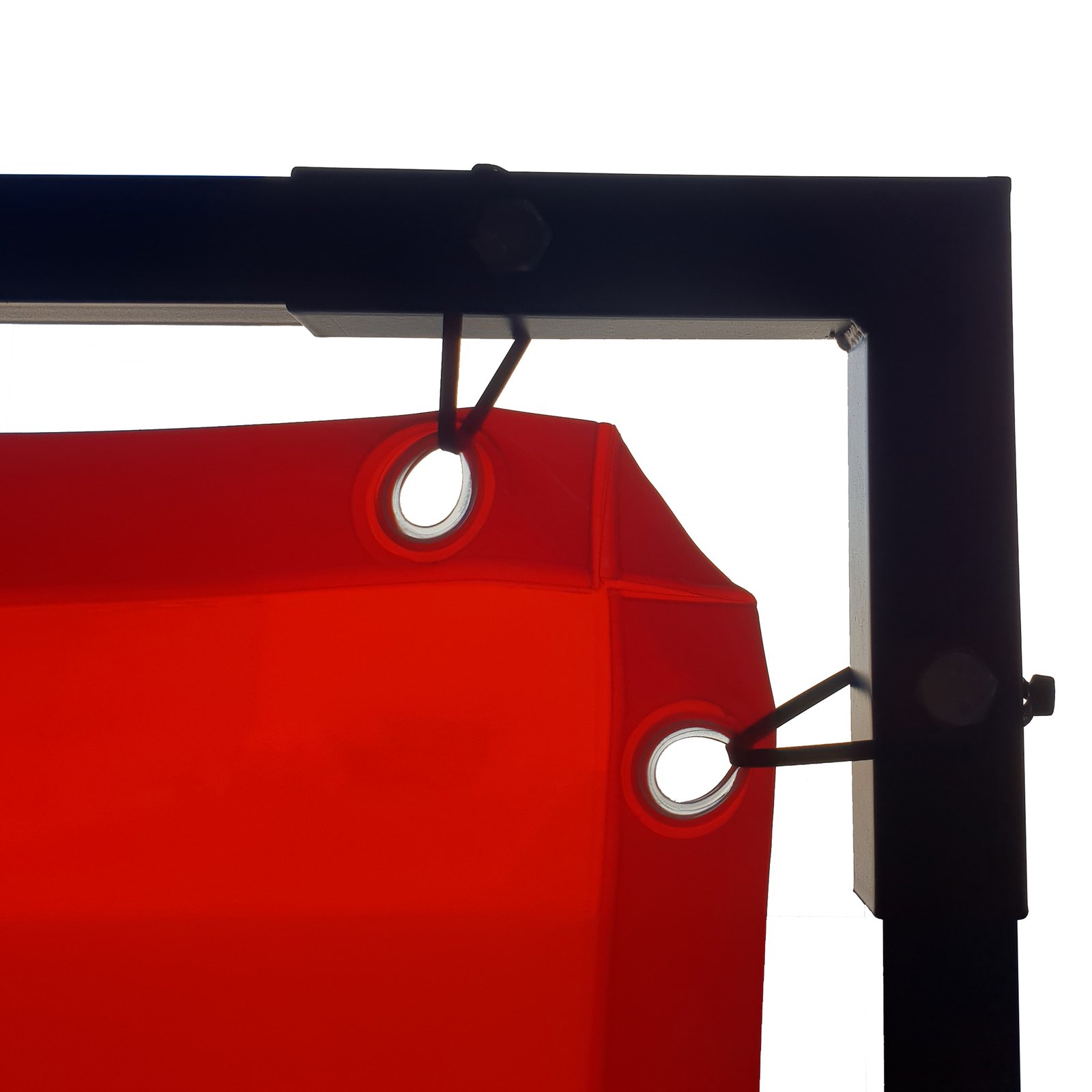 1.8 x 1.8m Red Welding Curtain / Screen and Frame Combo