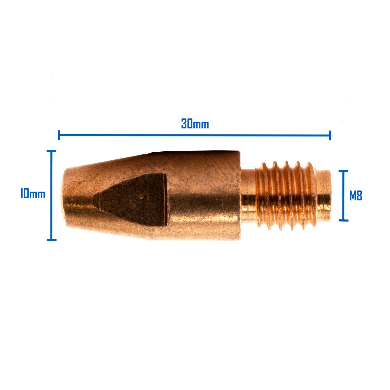 Binzel Style MIG Contact Tips 1.2mm - 10 Each - M8 x 10mm x 1.2mm