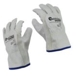 12 x MEDIUM Riggers Gloves Cow Hide Leather