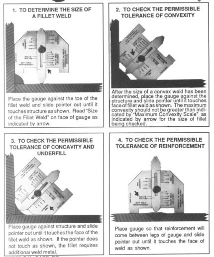 HJC40 Welding Gauge -  Welding Inspection gauge  Measures Fillet , Bevel Angle, gap size and undercu