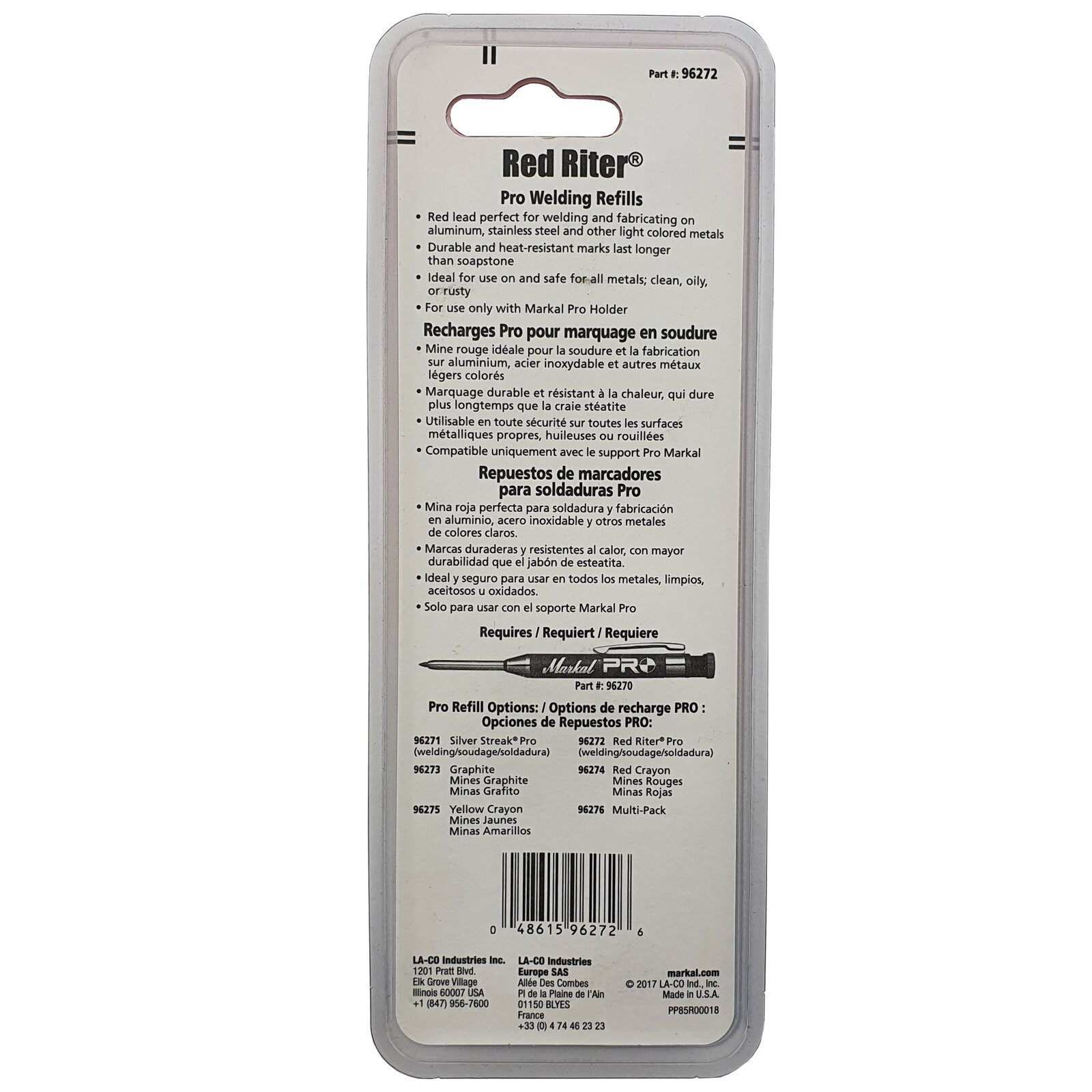 Markal PRO Red Riter Refills - Welding & Layout Marker - 6 Pack