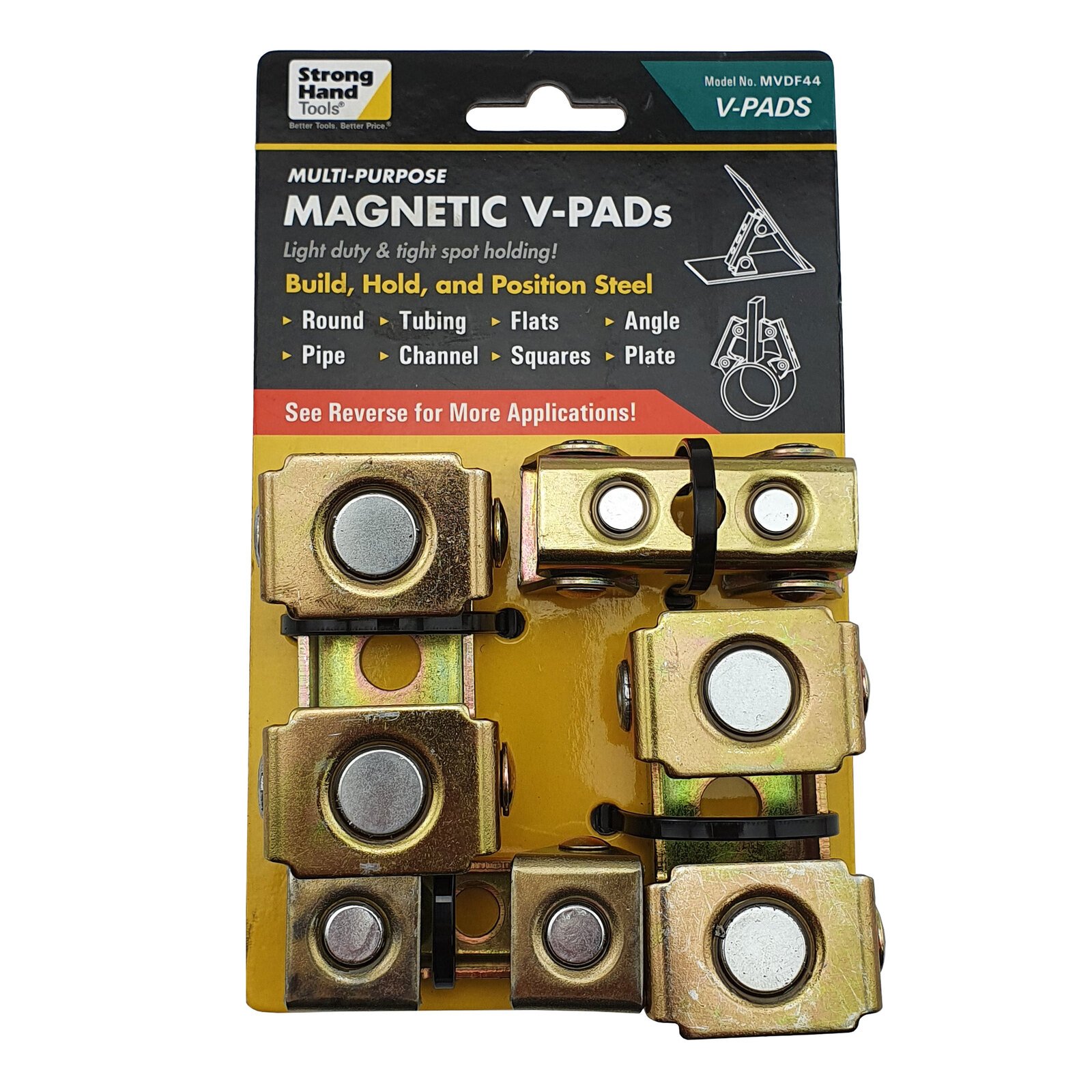 MVDF44 Strong Hand Adjustable V-Pad Magnetic Kit - Pack of 4 - Image 1