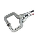 2 x Strong Hand Locking C-Clamp Pliers 280mm Long with Swivel Pad Ends - Image 5