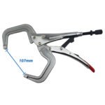 2 x Strong Hand Locking C-Clamp Pliers 280mm Long with Round Ends - Image 2