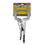 2 x Strong Hand Locking C-Clamp Pliers 280mm Long with Round Ends - Image 3