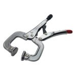 2 x Strong Hand Locking C-Clamp Pliers 165mm Long with Swivel Pad Ends - Image 6