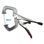 5 x Strong Hand Locking C-Clamp Pliers 165mm Long with Swivel Pad Ends - Image 2
