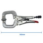 5 x Strong Hand Locking C-Clamp Pliers 165mm Long with Swivel Pad Ends