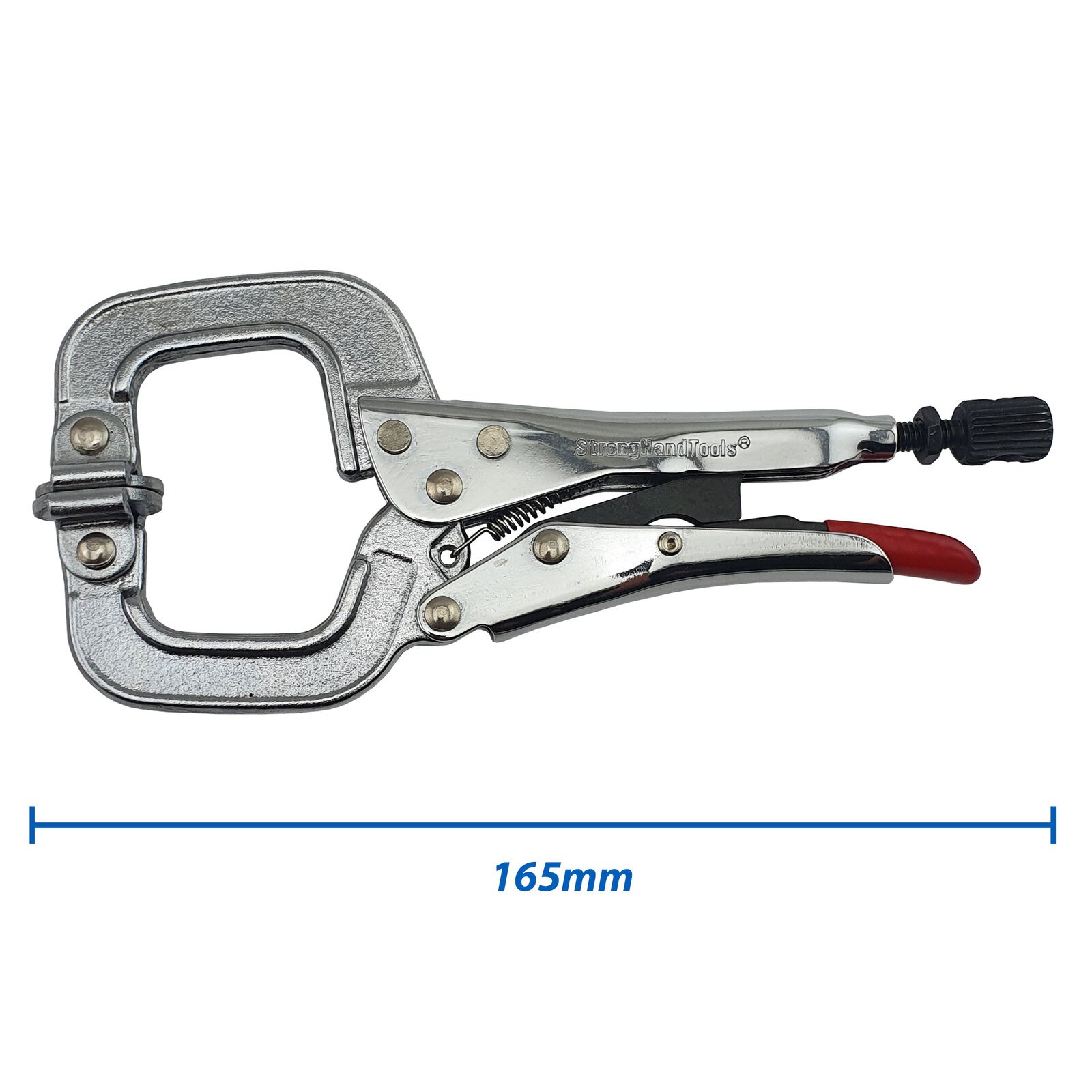 5 x Strong Hand Locking C-Clamp Pliers 165mm Long with Swivel Pad Ends