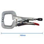 2x 165mm Strong Hand Locking C-Clamp Pliers Round Ends - Image 5