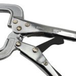5 x Strong Hand Locking C-Clamp Pliers 165mm Long with Round Ends - Image 3