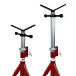 2 x Heavy Duty Welding Pipe Stand Fixed Legs Adjustable Height - 1135kg - Image 2
