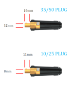 2 x Panel Socket Welding Cable Connector 70-95 DINSE 400-500 Amp