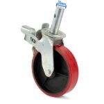 200mm (8"x2") PVC Coated Castors for 2 Ton Pipe Stand 900 lbs (410kg) Load Rating - 1 Each - Image 6