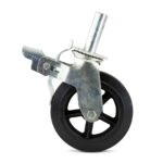 200mm (8"x2") Rubber Coated Castors for 2 Ton Pipe Stand 900 lbs (410kg) Load Rating - 1 E - Image 2