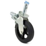 200mm (8"x2") Rubber Coated Castors for 2 Ton Pipe Stand 900 lbs (410kg) Load Rating - 1 E - Image 6