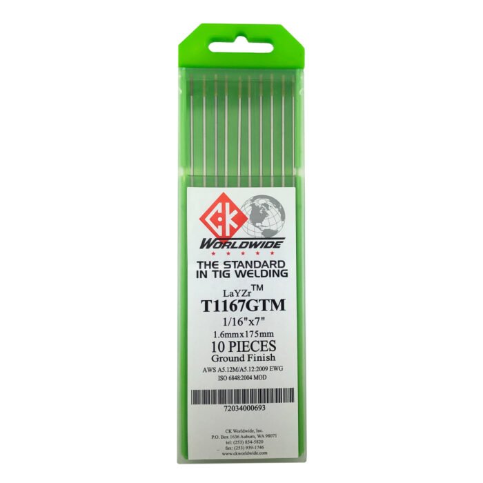 1.6mm LaYZr CK Chartreuse TIG Tungsten Electrodes 10pk - StoreWelding ...