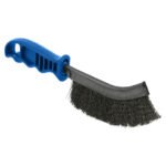 2 x Stainless Steel Wire Brush - Blue Plastic Handle Single Row S/S - Image 4