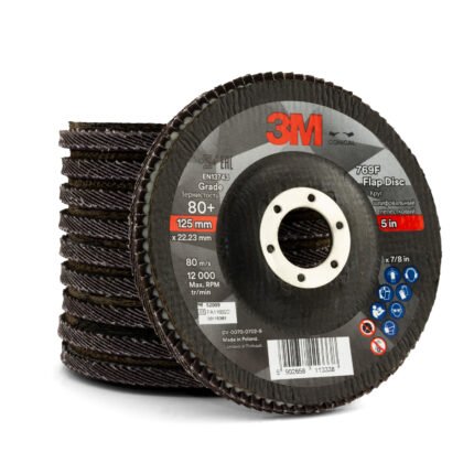 3M 125mm 5" 769F 80 Grit Flap Disc - 10 Each - UU010034914 - 52009