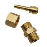5/8 UNF Brass Barb fitting with 5mm Barb + Female to Male Adaptor - Image 2