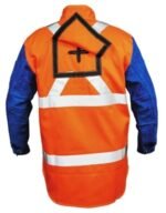3XL PROMAX HV2 Welding Jacket - Hi-Vis w/ Leather Sleeves + Harness Flap - Image 2