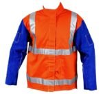 3XL PROMAX HV2 Welding Jacket - Hi-Vis w/ Leather Sleeves + Harness Flap