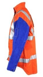 3XL PROMAX HV2 Welding Jacket - Hi-Vis w/ Leather Sleeves + Harness Flap - Image 4