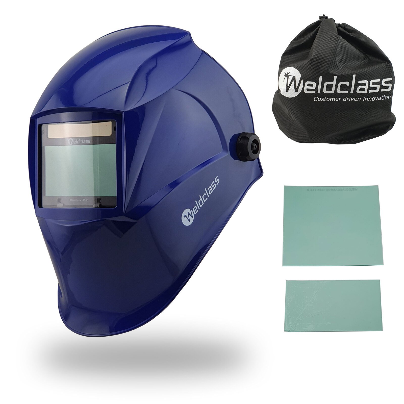 4 SENSOR Weldclass Promax 350 Blue Automatic Welding Helmet - TIG MIG