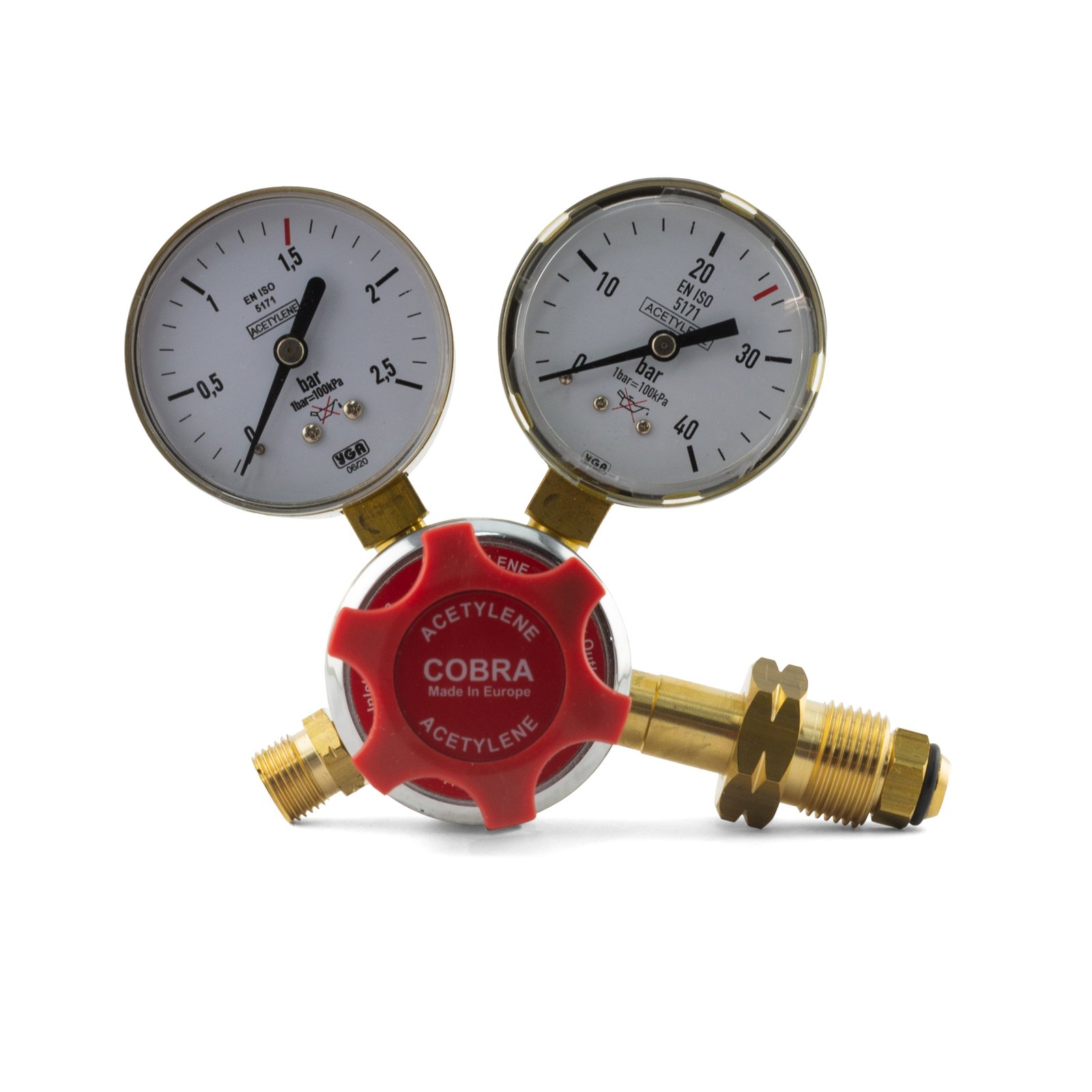 COBRA Acetylene Regulator Flowmeter - Heating / Welding 0 - 150 KPA